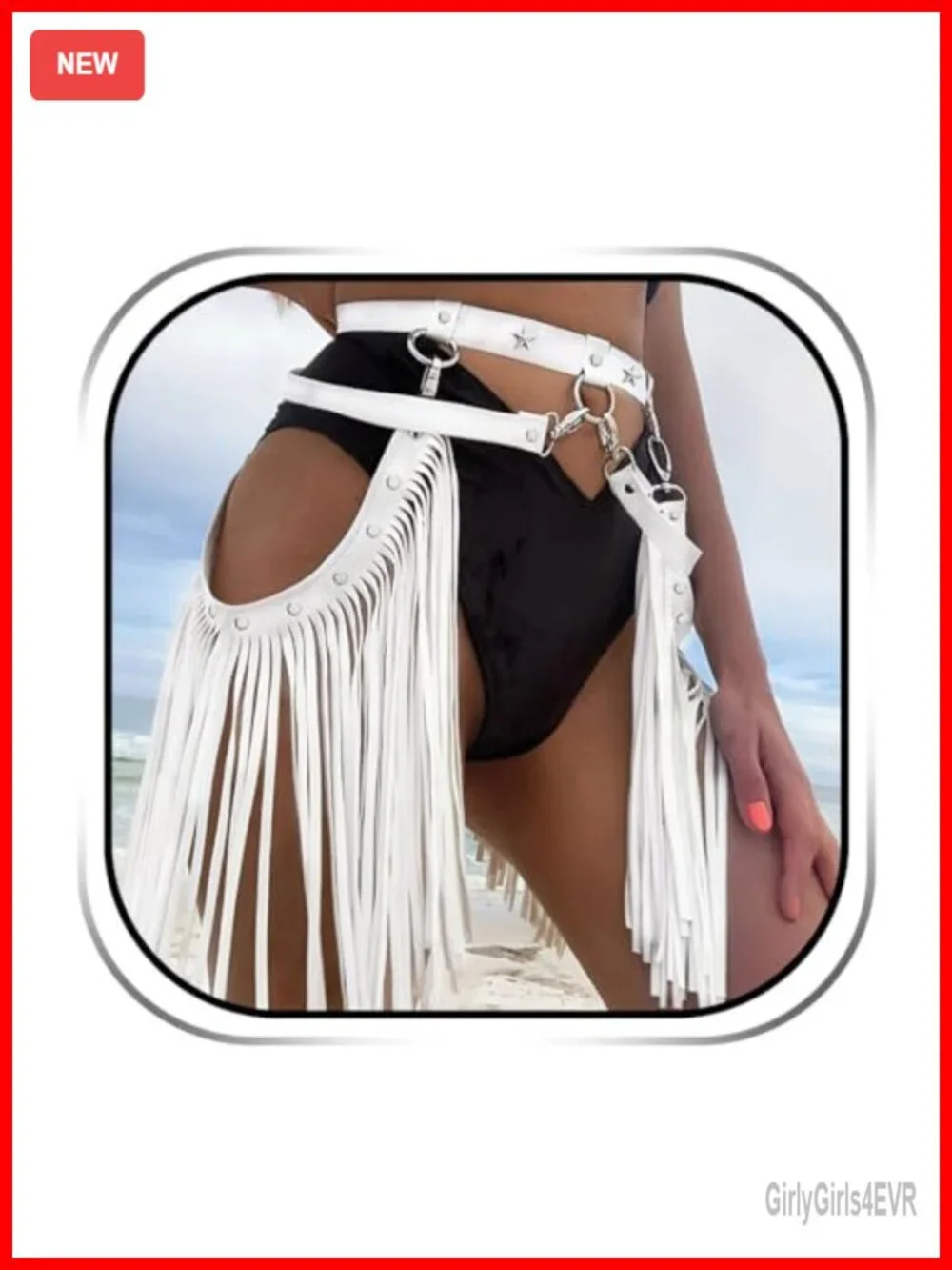 Fringe Belt Cowgirl PU Leather Western Costume Adjustable Waist